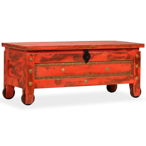 vidaXL Storage Chest Solid Mango Wood 101x39x42 cm Red