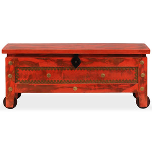 vidaXL Storage Chest Solid Mango Wood 101x39x42 cm Red