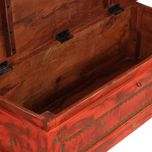 vidaXL Storage Chest Solid Mango Wood 101x39x42 cm Red