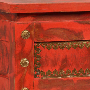 vidaXL Storage Chest Solid Mango Wood 101x39x42 cm Red