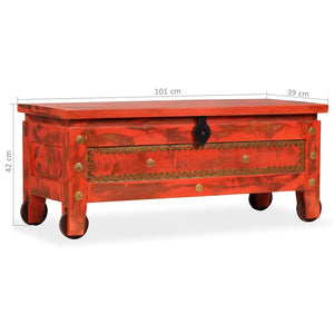 vidaXL Storage Chest Solid Mango Wood 101x39x42 cm Red