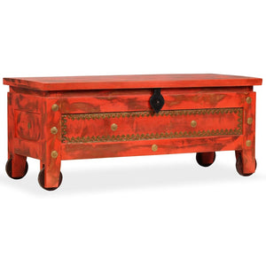 vidaXL Storage Chest Solid Mango Wood 101x39x42 cm Red