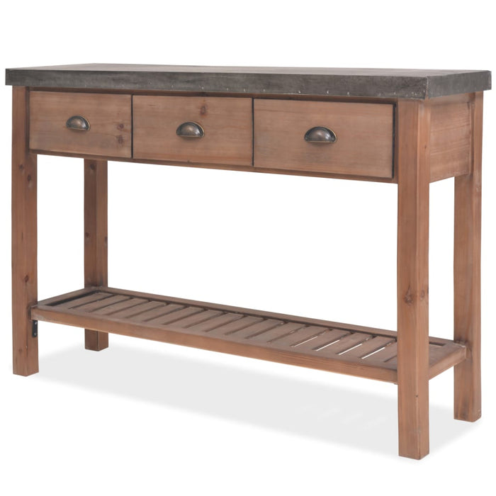 vidaXL Console Table Solid Fir Wood 122x35x80 cm