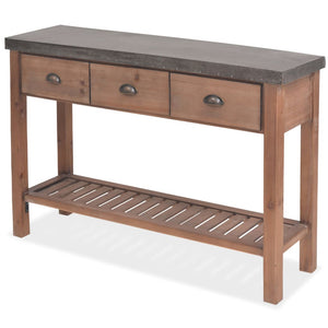 vidaXL Console Table Solid Fir Wood 122x35x80 cm