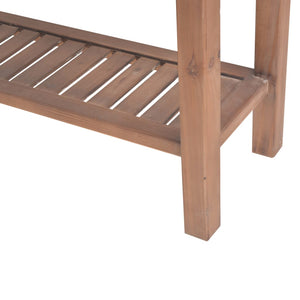 vidaXL Console Table Solid Fir Wood 122x35x80 cm