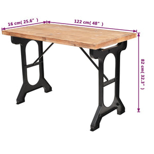 vidaXL Dining Table Solid Fir Wood Top 122x65x82 cm