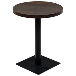 vidaXL Bistro Table MDF and Steel Round 60x75 cm Dark Ash