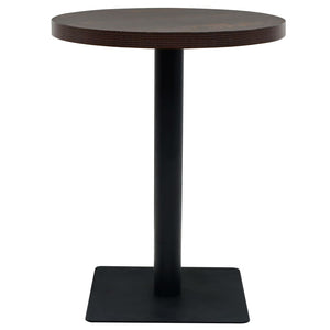 vidaXL Bistro Table MDF and Steel Round 60x75 cm Dark Ash