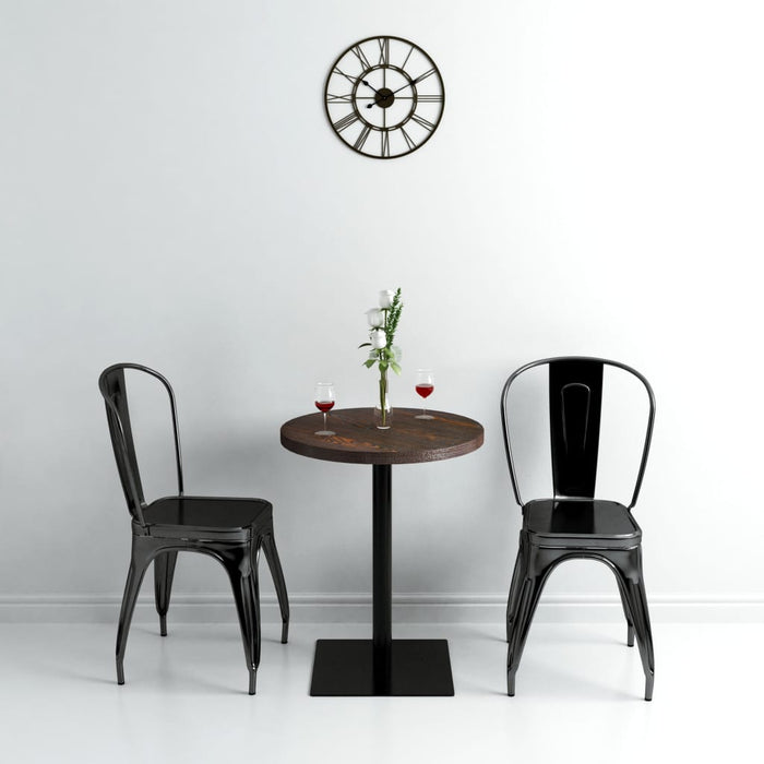 vidaXL Bistro Table MDF and Steel Round 60x75 cm Dark Ash