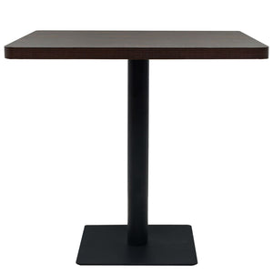 vidaXL Bistro Table MDF and Steel Square 80x80x75 cm Dark Ash