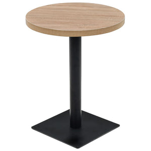 vidaXL Bistro Table MDF and Steel Round 60x75 cm Oak Colour