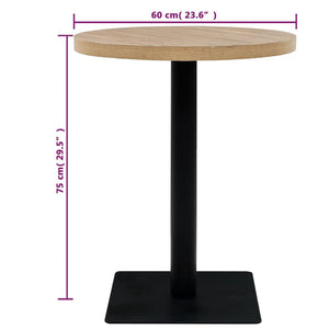 vidaXL Bistro Table MDF and Steel Round 60x75 cm Oak Colour