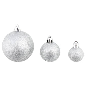 vidaXL 100 Piece Christmas Ball Set 3/4/6 cm Silver