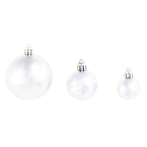 vidaXL 100 Piece Christmas Ball Set 3/4/6 cm Silver