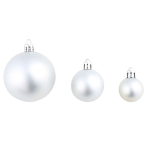 vidaXL 100 Piece Christmas Ball Set 3/4/6 cm Silver