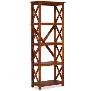 vidaXL Bookshelf Solid Acacia Wood Honey Finish 60x30x160 cm