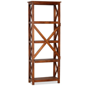 vidaXL Bookshelf Solid Acacia Wood Honey Finish 60x30x160 cm