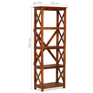 vidaXL Bookshelf Solid Acacia Wood Honey Finish 60x30x160 cm