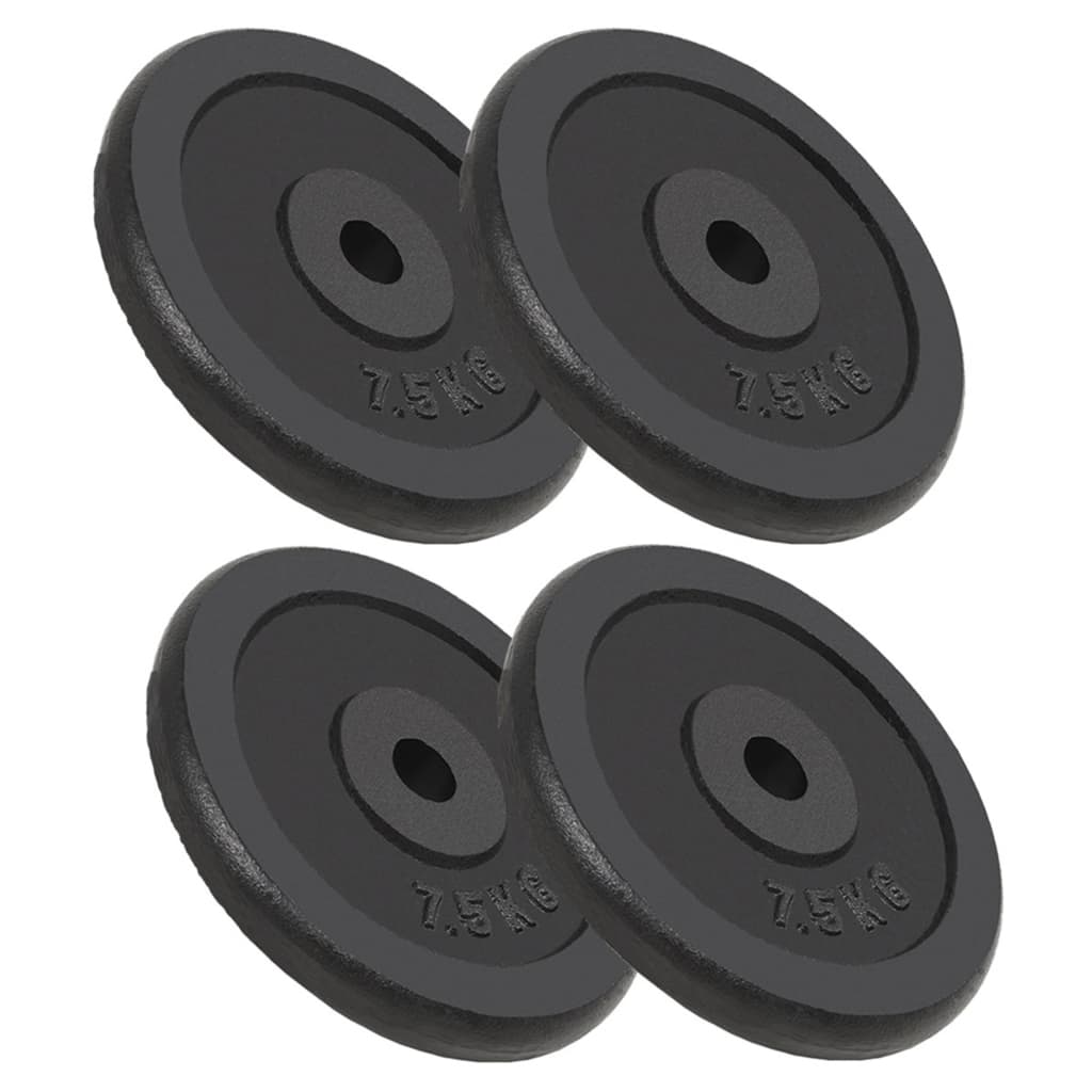 vidaXL Weight Plates 4 pcs 4x7.5 kg Cast Iron