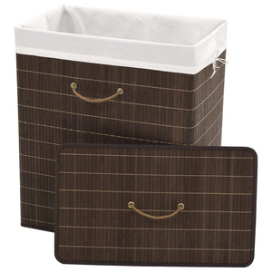 vidaXL Bamboo Laundry Bin Rectangular Dark Brown