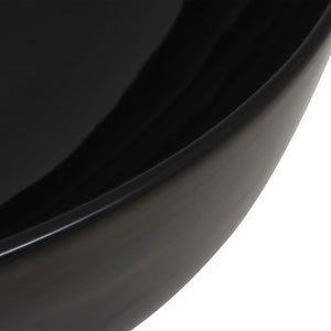 vidaXL Basin Ceramic Round Black 41.5x13.5 cm