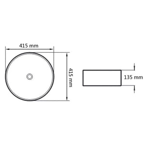 vidaXL Basin Ceramic Round Black 41.5x13.5 cm