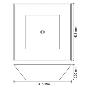 vidaXL Basin Ceramic Square Black 41.5x41.5x12 cm