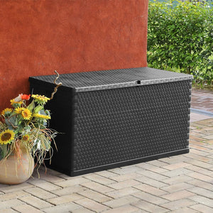 vidaXL Garden Storage Box Anthracite 120x56x63 cm PP Rattan