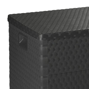 vidaXL Garden Storage Box Anthracite 120x56x63 cm PP Rattan