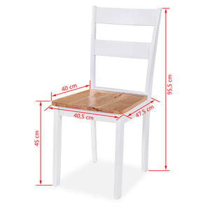 vidaXL Dining Set 3 Pieces MDF and Rubberwood White