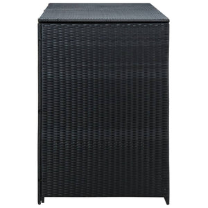 vidaXL Double Wheelie Bin Shed Poly Rattan Black 148x80x111 cm