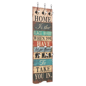 vidaXL Wall-mounted Coat Rack with 6 Hooks 120x40 cm HOME IS