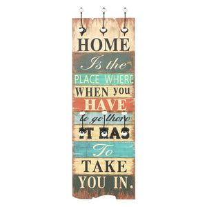 vidaXL Wall-mounted Coat Rack with 6 Hooks 120x40 cm HOME IS