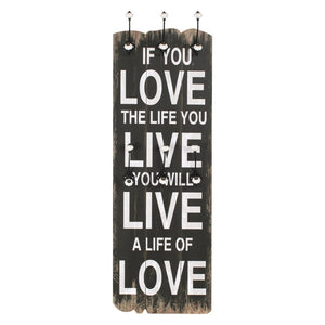 vidaXL Wall-mounted Coat Rack with 6 Hooks 120x40 cm LOVE LIVE
