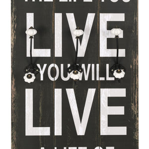 vidaXL Wall-mounted Coat Rack with 6 Hooks 120x40 cm LOVE LIVE
