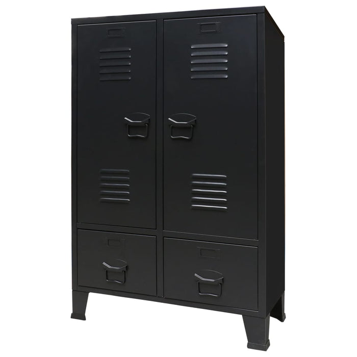 vidaXL Wardrobe Metal Industrial Style 67x35x107 cm Black