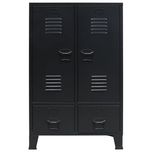 vidaXL Wardrobe Metal Industrial Style 67x35x107 cm Black