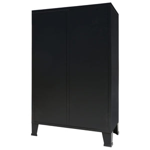 vidaXL Wardrobe Metal Industrial Style 67x35x107 cm Black