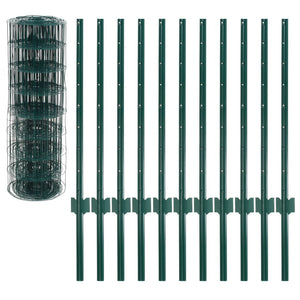 vidaXL Euro Fence Steel 20x0.8 m Green