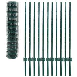 vidaXL Euro Fence Steel 20x1.2 m Green