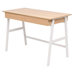 vidaXL Writing Desk 110x55x75 cm Oak and White