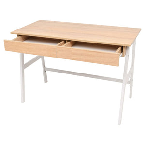 vidaXL Writing Desk 110x55x75 cm Oak and White