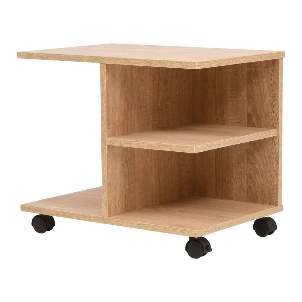 vidaXL Rolling Shelf 50x35x42 cm Oak