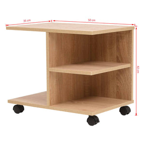 vidaXL Rolling Shelf 50x35x42 cm Oak