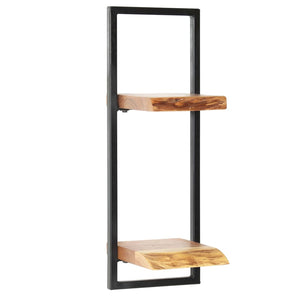 vidaXL Wall Shelf Set 5 Pieces Solid Acacia Wood and Steel