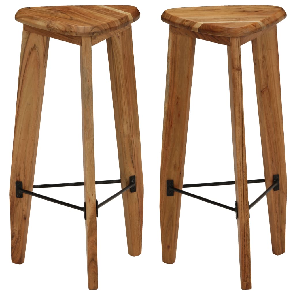 vidaXL Bar Stools 2 pcs Solid Acacia Wood