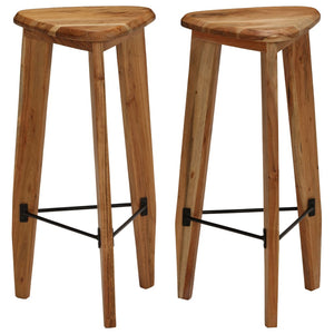 vidaXL Bar Stools 2 pcs Solid Acacia Wood