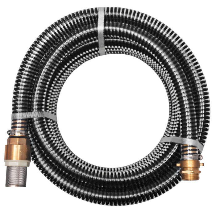 vidaXL Suction Hose with Brass Connectors 7 m 25 mm Black