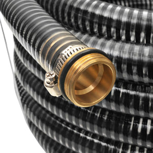 vidaXL Suction Hose with Brass Connectors 7 m 25 mm Black