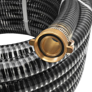 vidaXL Suction Hose with Brass Connectors 7 m 25 mm Black